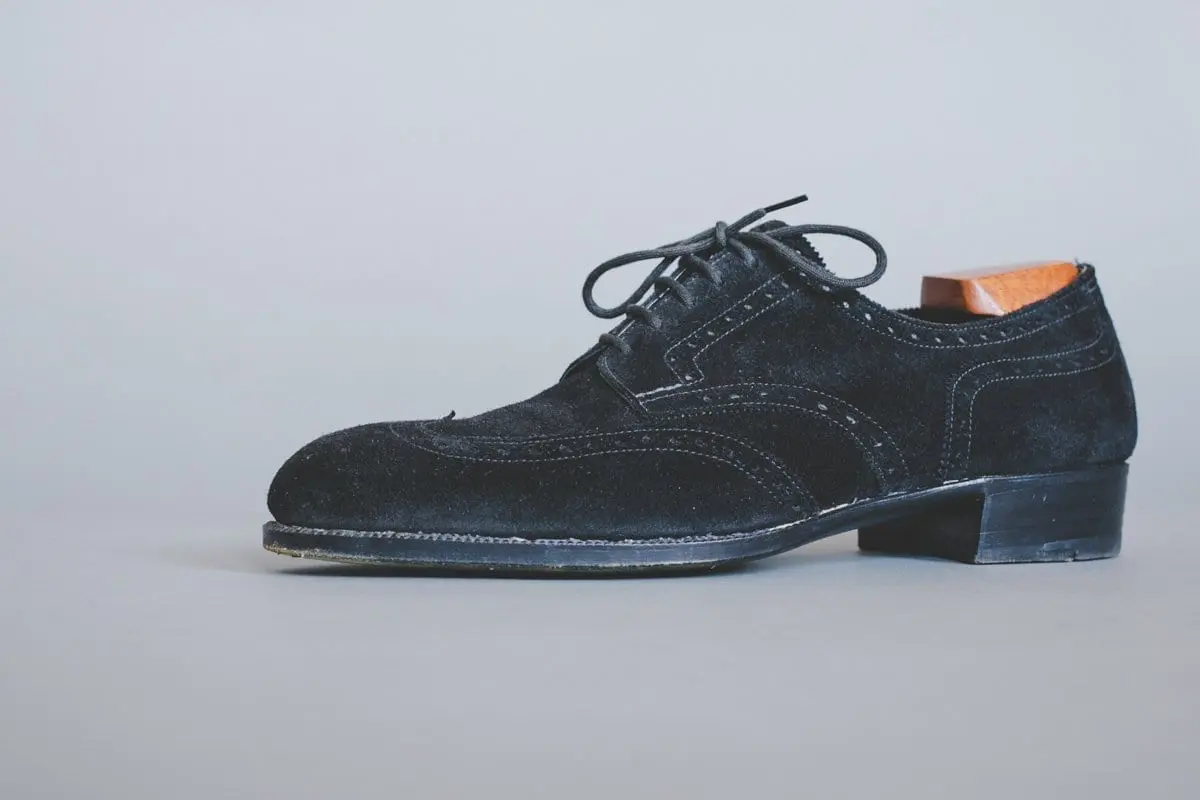 Lobb Bespoke Black Suede Wingtip