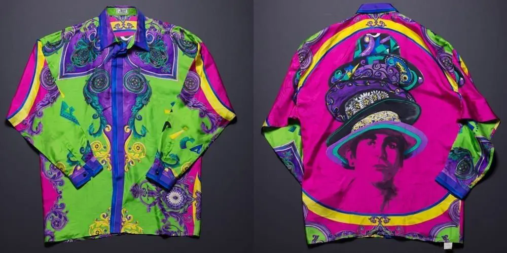 Versace silk print 90s shirt, hats