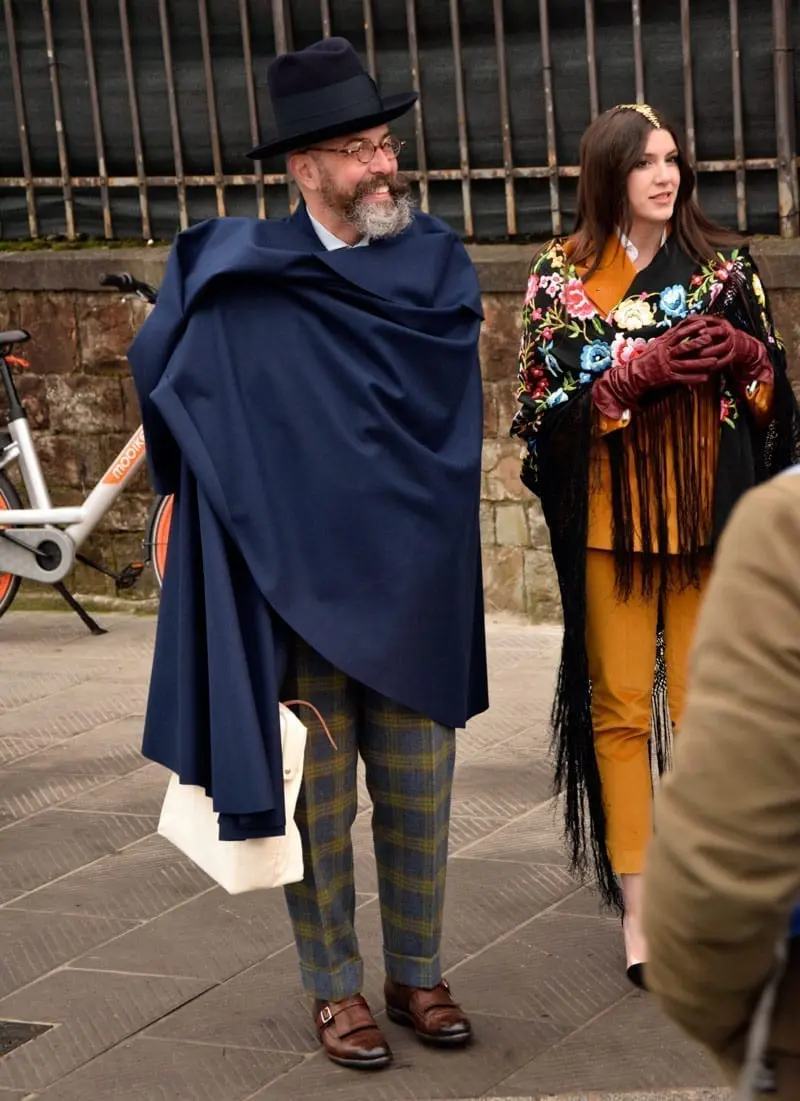 cape, blanket, shawl men's style trend pitti