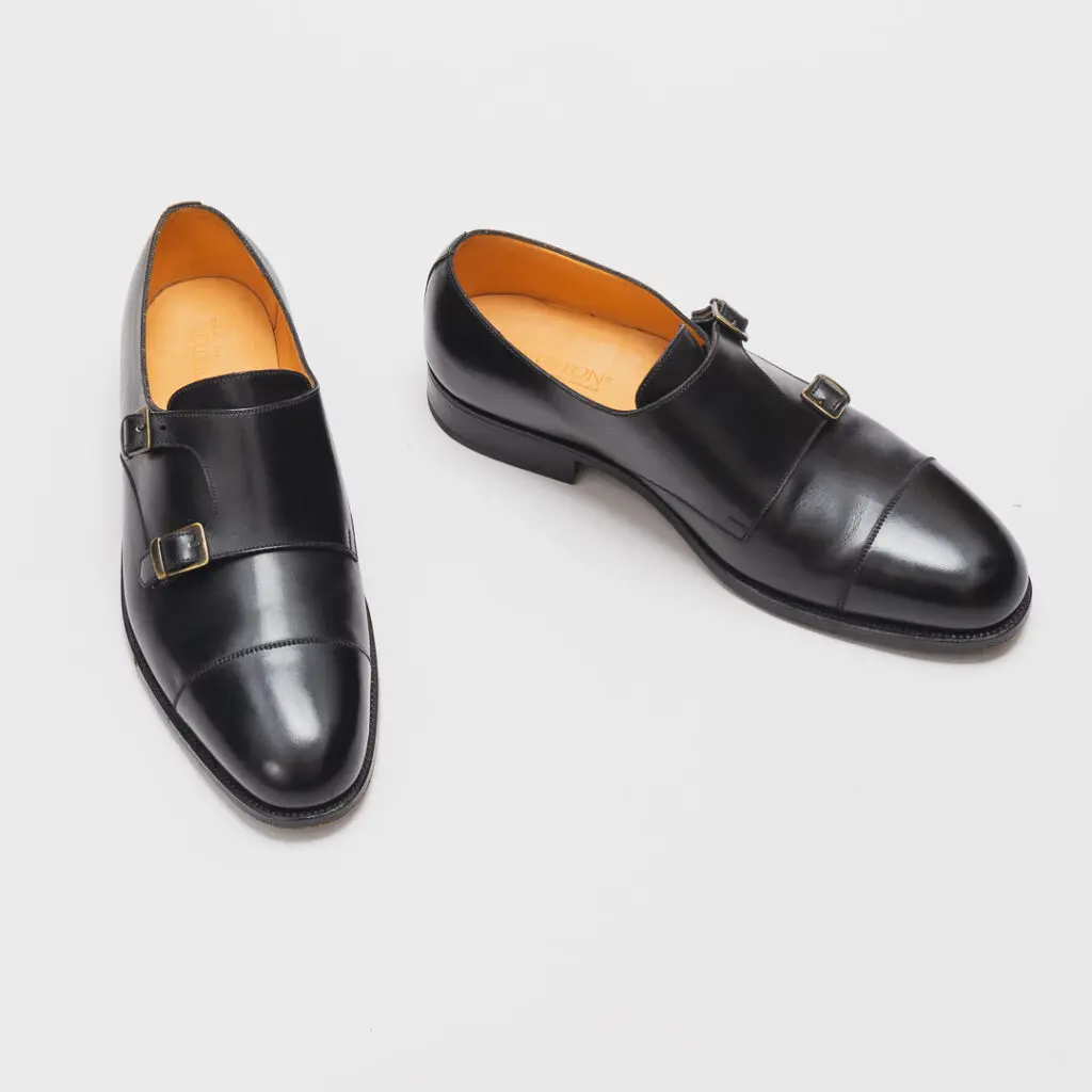 J.M. Weston double monk strap shoes, black