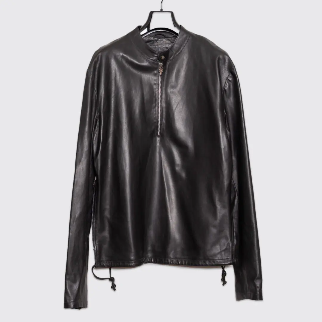 Chrome Hearts brand, leather pullover jacket on hanger