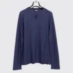 Giorgio Armani Light Sweater Dark Blue Texture Viscose Blend Slim Fit