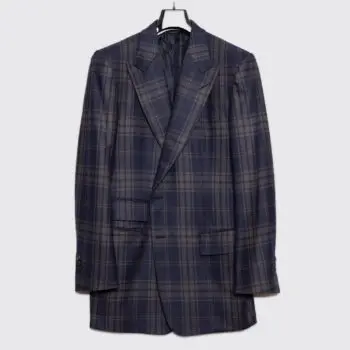 Men's sport coat, blue and gray, on hanger, by Tom Ford designer