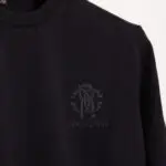 Roberto Cavalli Designer Sweater Black Midweight Wool Crewneck