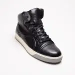 Lanvin High Top Sneaker Size UK9 Black Leather Designer Shoes