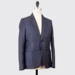 Paul Smith Quilted Wool Blazer Size L Dark Blue Checked Jacket
