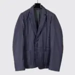 Paul Smith Quilted Wool Blazer Size L Dark Blue Checked Jacket