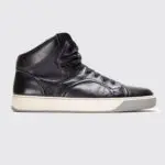 Lanvin High Top Sneaker Size UK9 Black Leather Designer Shoes