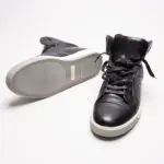 Lanvin High Top Sneaker Size UK9 Black Leather Designer Shoes