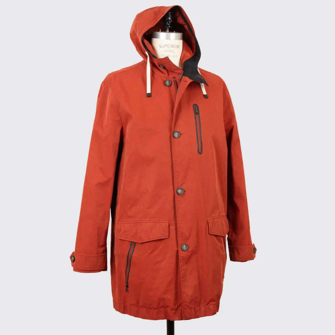 Victorinox Coat XXL Men Red Cotton-Nylon Shell Parka with Hood