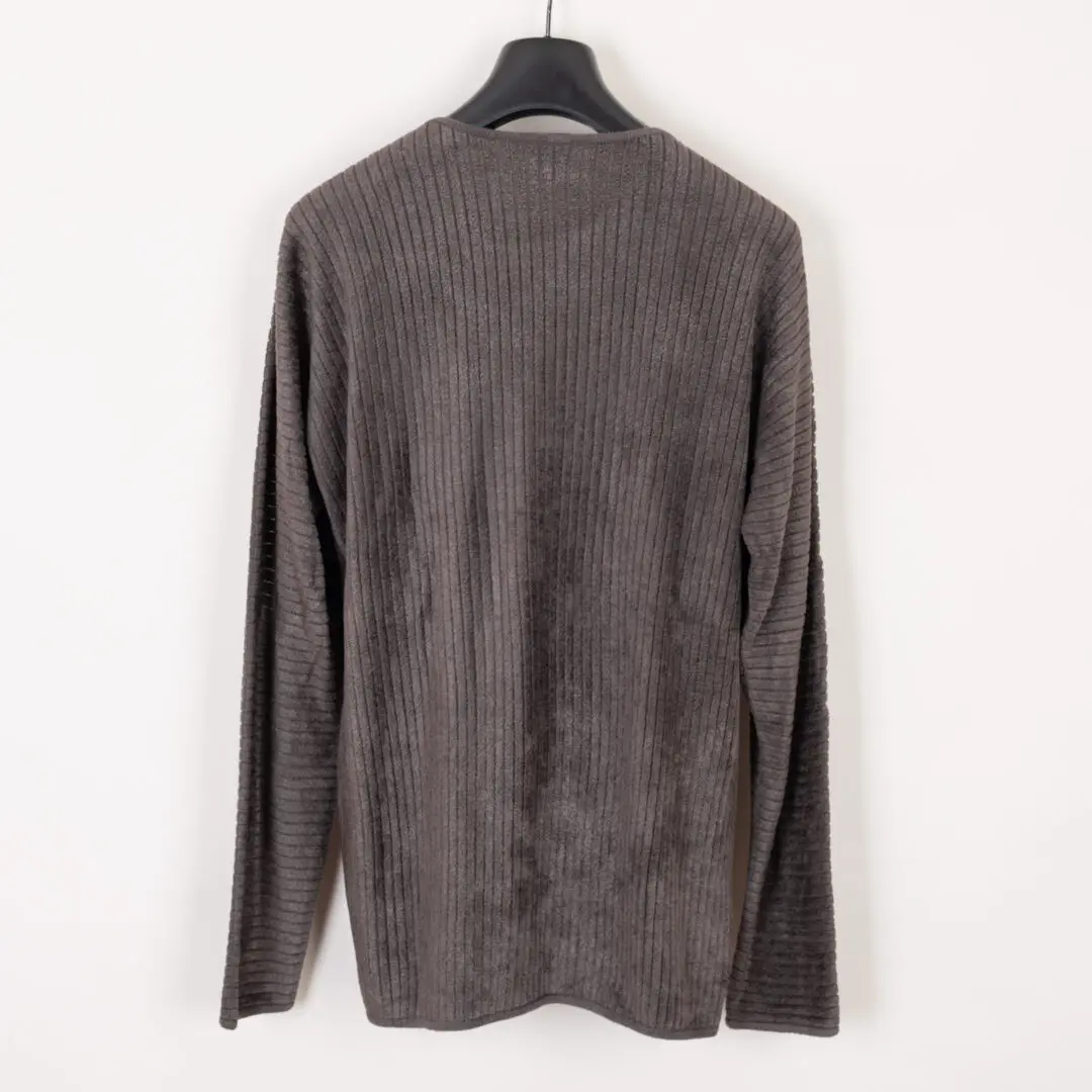 Giorgio Armani Sweater Size EU54 Men Dark Gray Chenille Ribbed