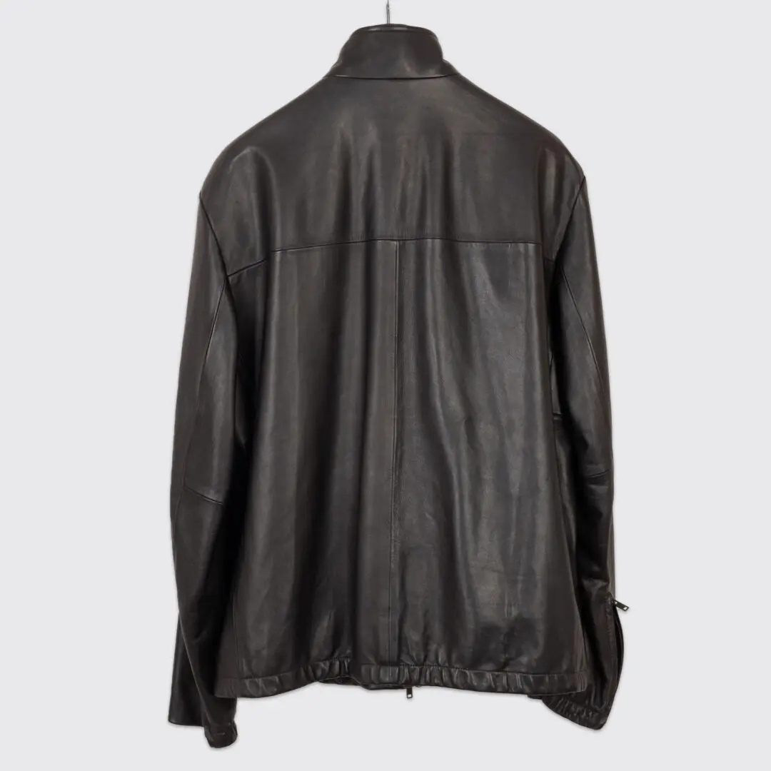 Theory Sheepskin Jacket XXL Men Black Leather Vash L Kelleher