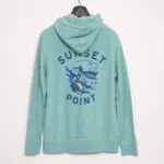Faherty Size S Beach Fleece Zip Hoodie Lagoon Teal Full Zip