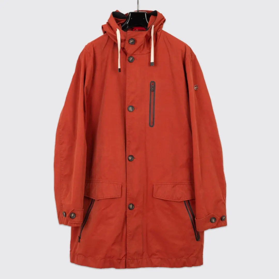 Victorinox Coat XXL Men Red Cotton-Nylon Shell Parka with Hood