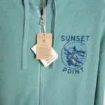 Faherty Size S Beach Fleece Zip Hoodie Lagoon Teal Full Zip