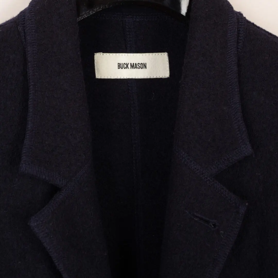 Buck Mason Felted Chore Coat Size XL Navy Blue Boiled Merino Wool