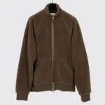 Mr. P Sherpa Fleece Full Zip Size XXL Men Brown Luxury Jacket