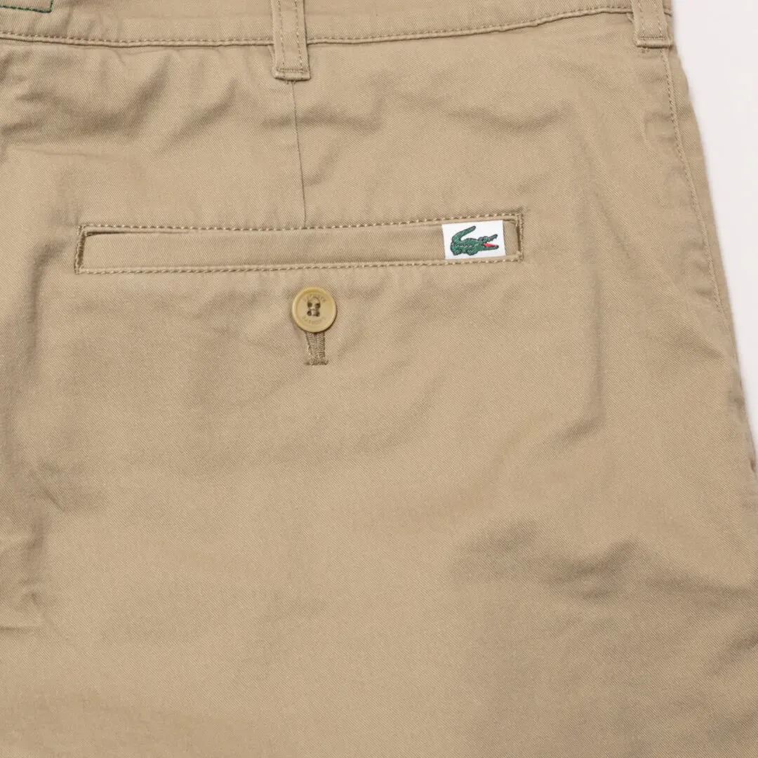 Lacoste Bermuda Shorts Size W34/35 Beige Stretch Cotton Slim Fit