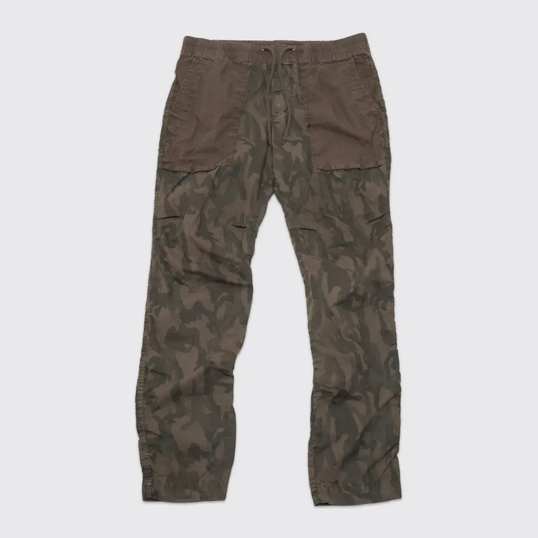 James Perse Pants Size 1 Olive Camo Lightweight Cotton Drawcord