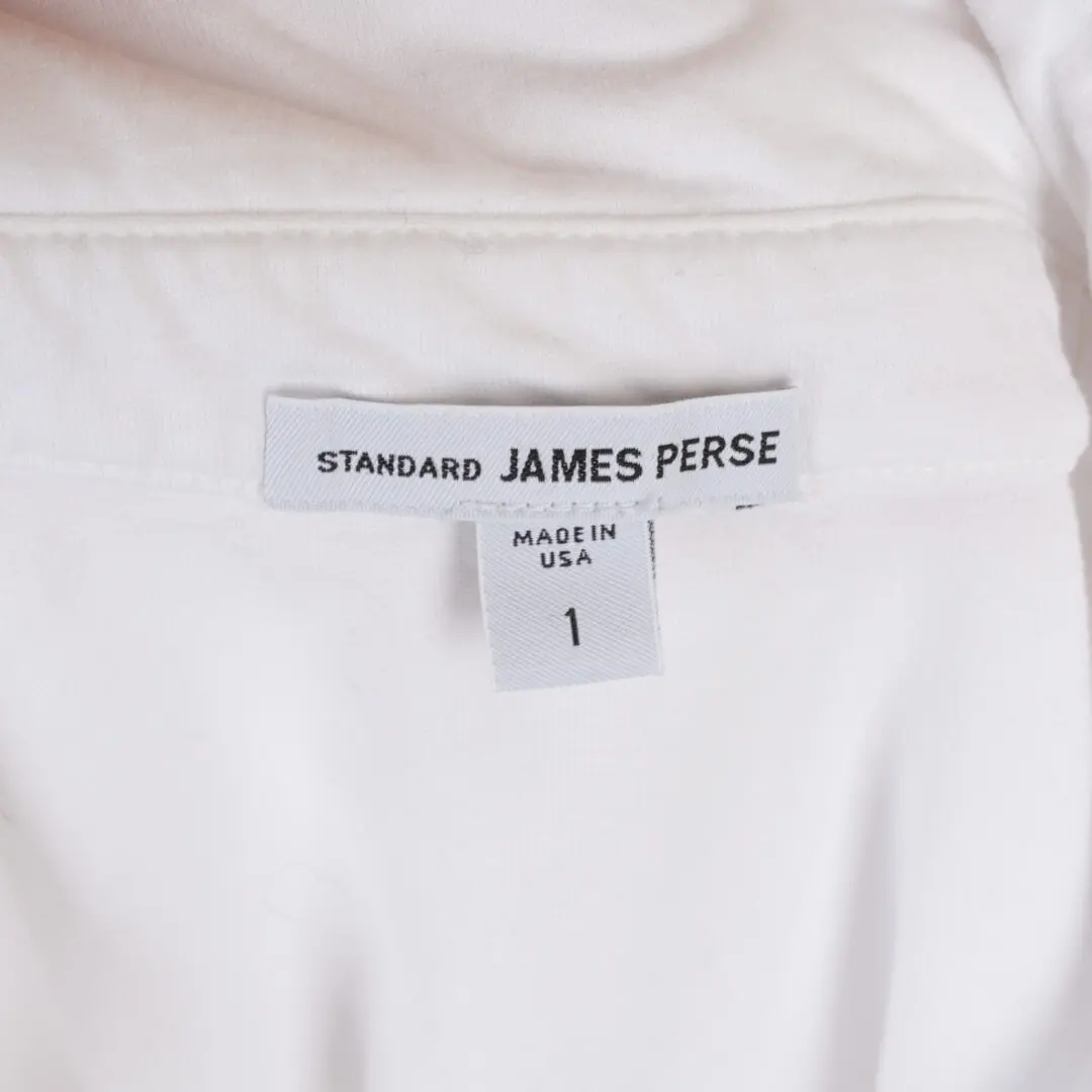 James Perse Standard Jersey Polo Shirt Size 1 Solid White