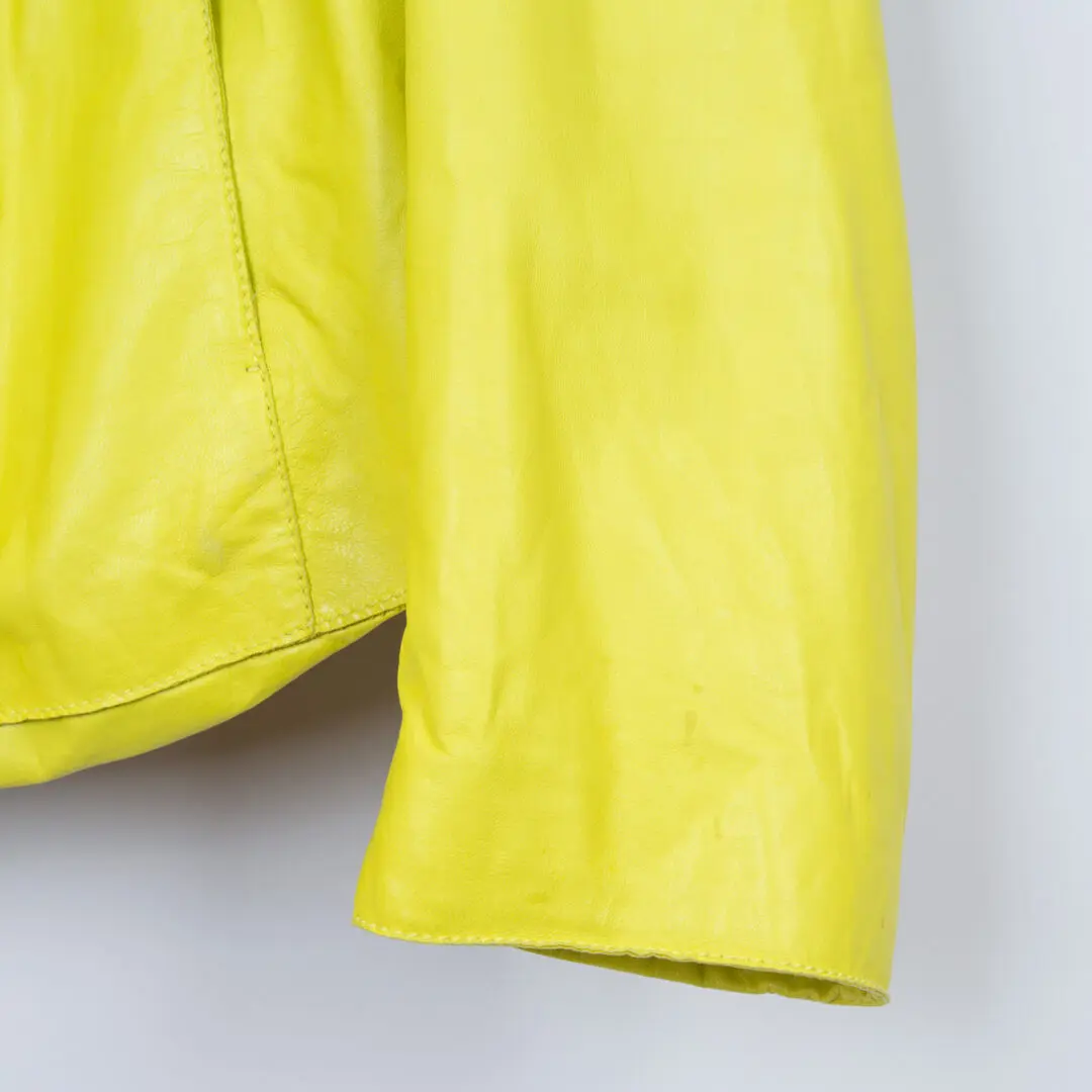 Giorgio Armani Men Lambskin Jacket Bright Yellow Leather