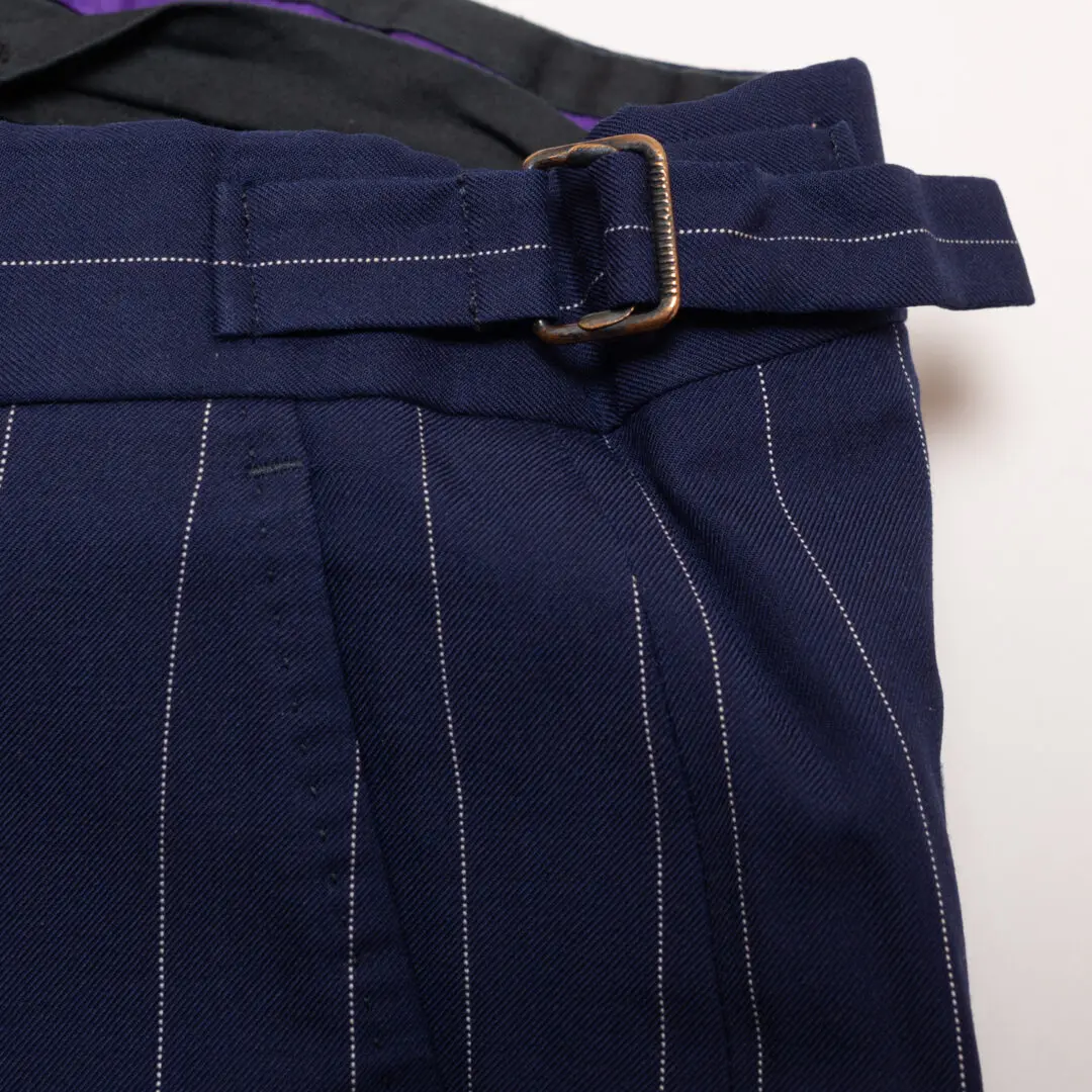 Ralph Lauren Purple Label Pants W36 Navy Pinstripe Wool Cashmere