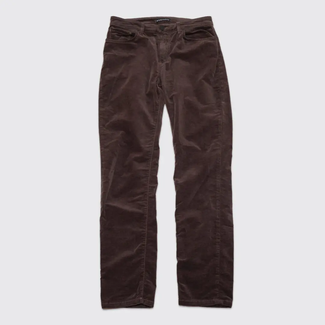 Monfrere Jean W33 L31 Brando Velvet Chocolate Brown Slim Fit Pant