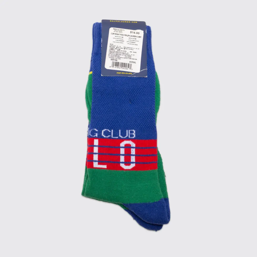 Polo Ralph Lauren Socks Size 10-13 Men Rafting Club Multicolor