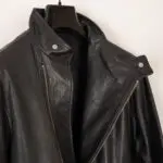 Vince Leather Jacket Size L/G Men Black Leather Cafe Racer Moto