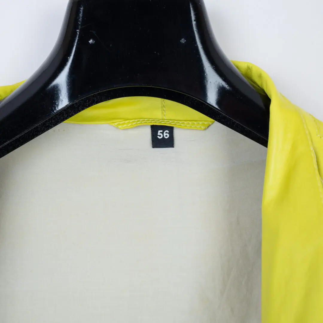 Giorgio Armani Men Lambskin Jacket Bright Yellow Leather