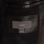Vince Leather Jacket Size L/G Men Black Leather Cafe Racer Moto