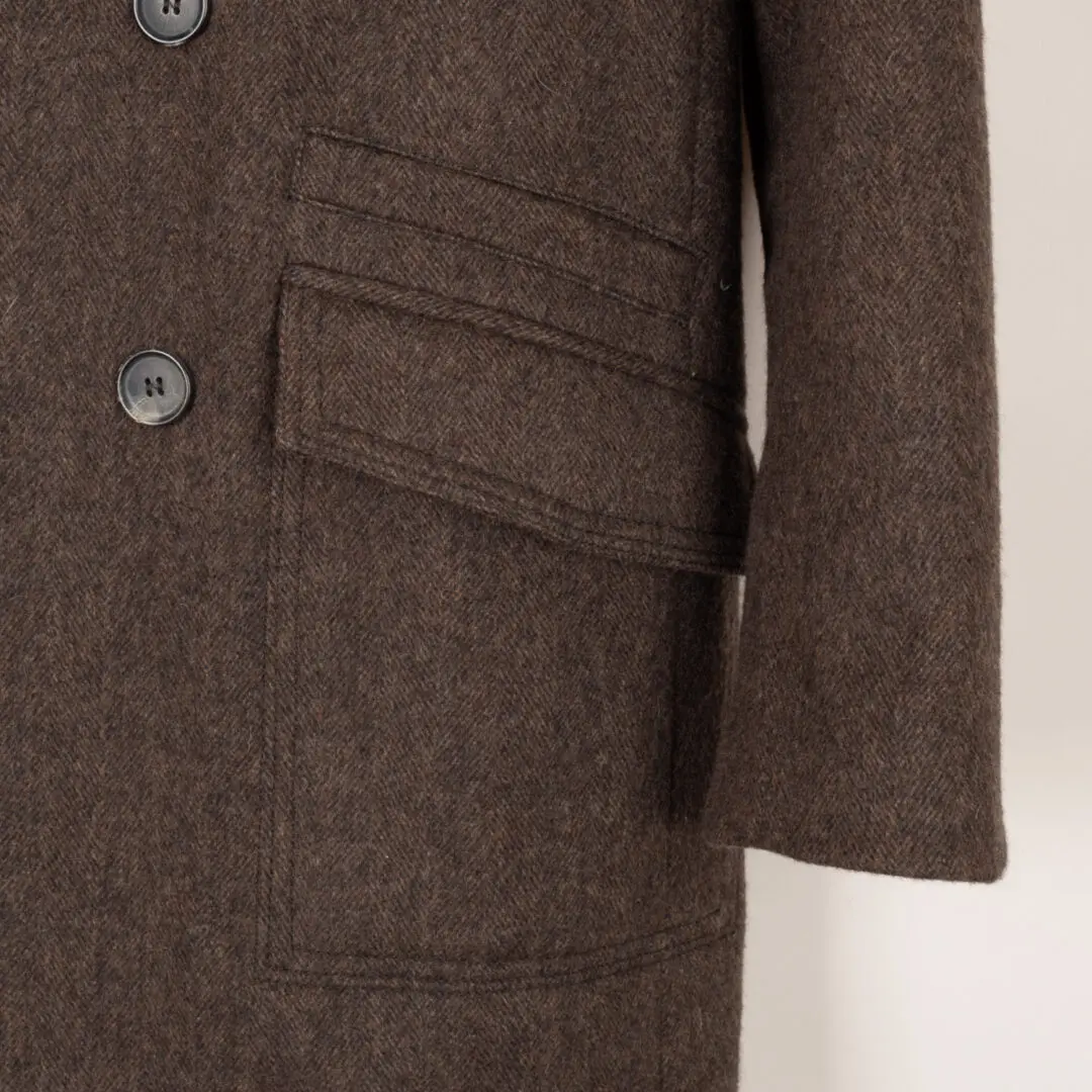 Billy Reid Coat Size S Brown Double Breasted Wool Made in Italy