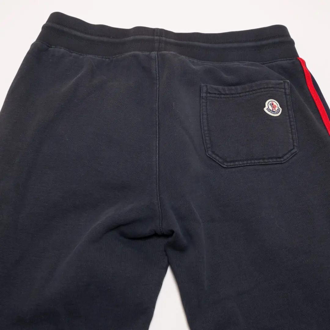 Moncler Sweatpants Size M Navy Blue Red Stripe Tapered Fit