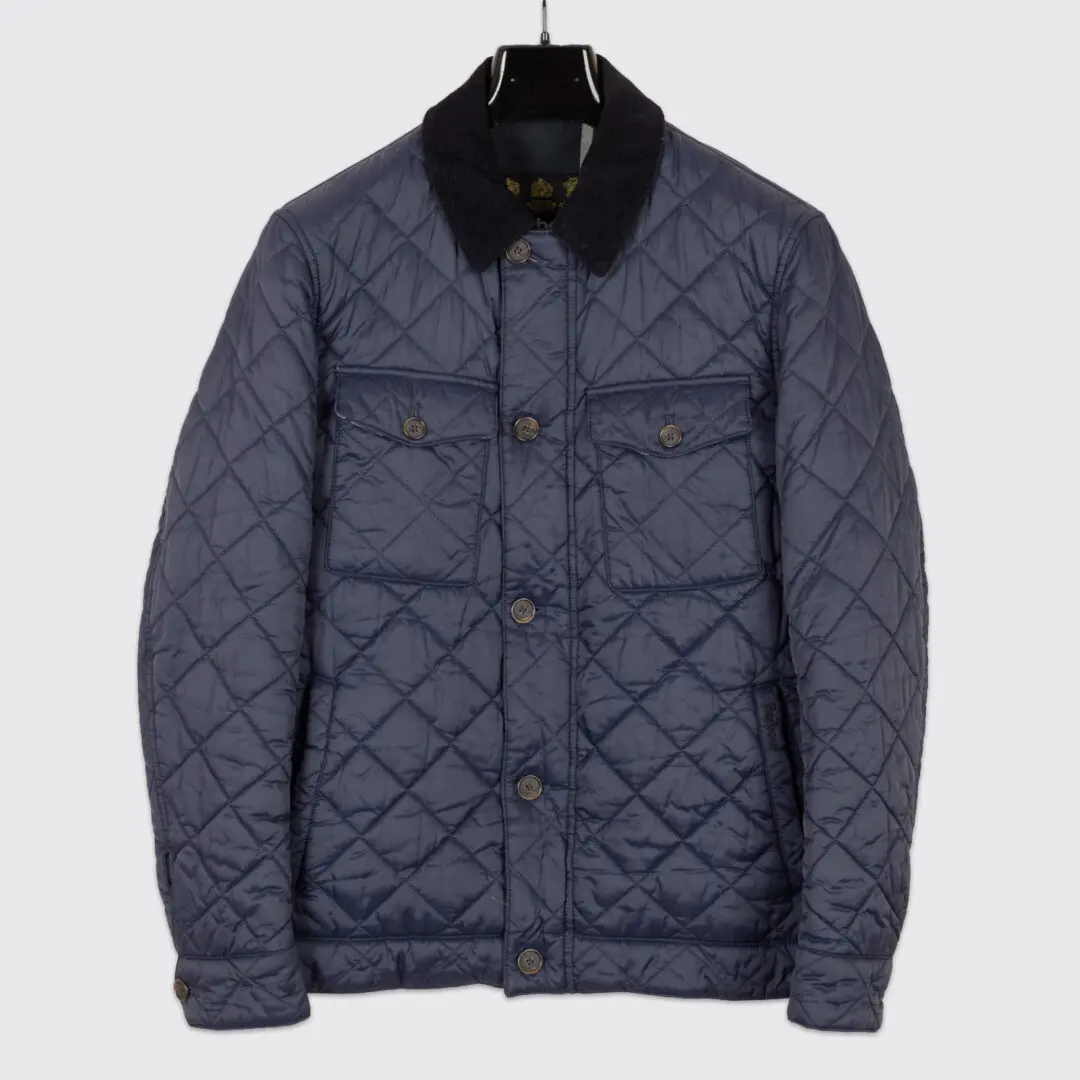 Barbour Maesbury Quilted Jacket Size S Men Navy Blue Lightweight