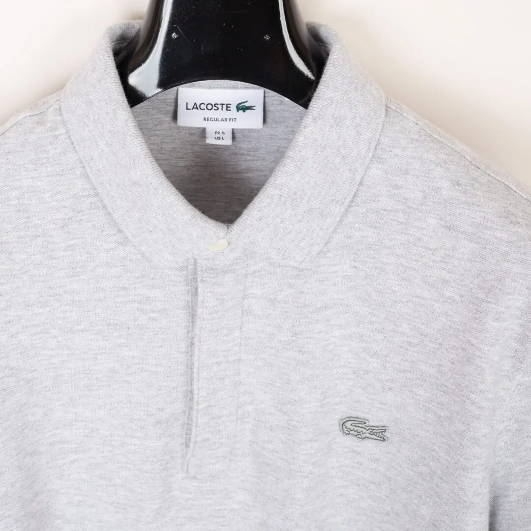 Lacoste Polo Shirt Size L (FR5) Men Light Heather Gray Reg Fit