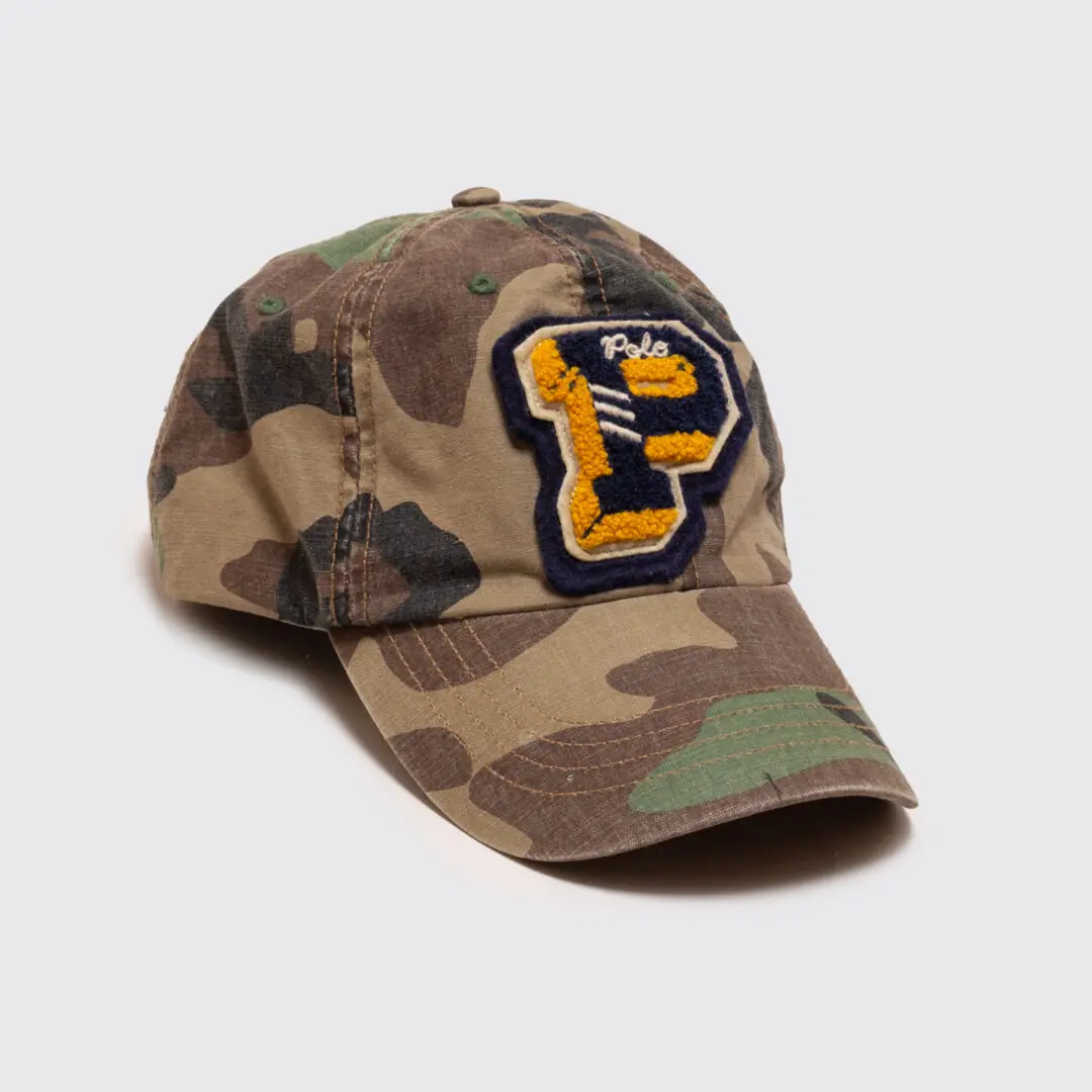 Polo Ralph Lauren Camo Ball Cap with Collegiate Logo Patch