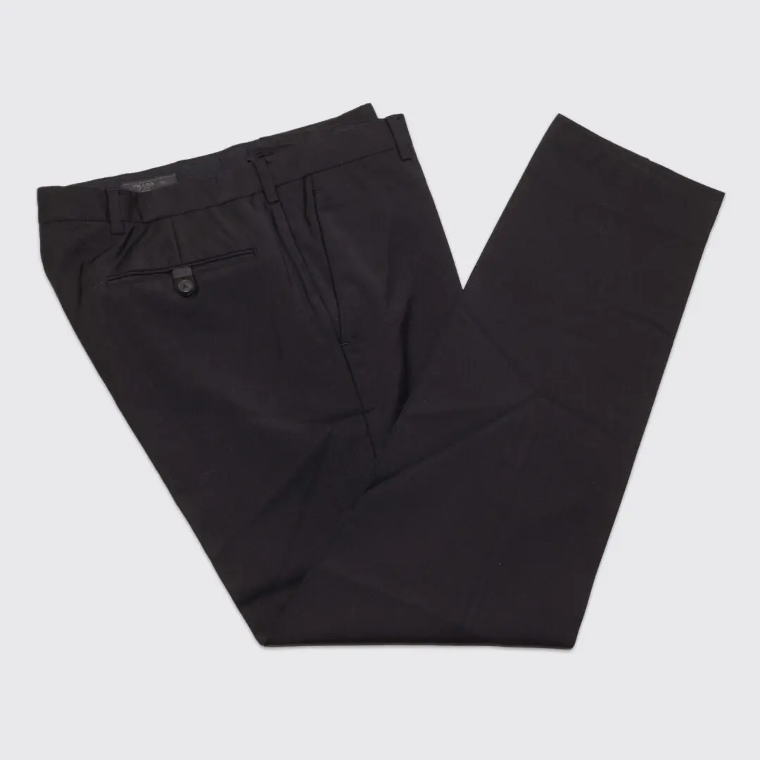 PRADA Dress Pants Size EU50 Men Black Flat Front Button Fly