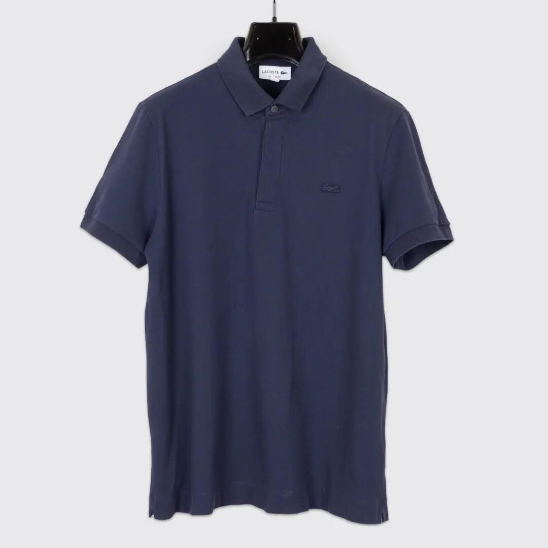 Lacoste Polo Shirt Size L (FR 5) Navy Blue Cotton Pique Reg Fit