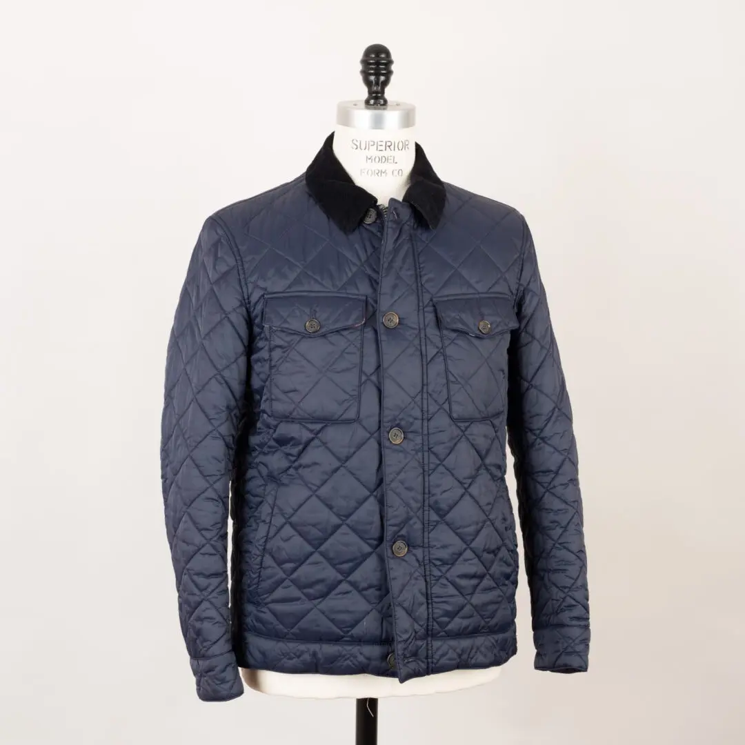 Barbour Maesbury Quilted Jacket Size S Men Navy Blue Lightweight