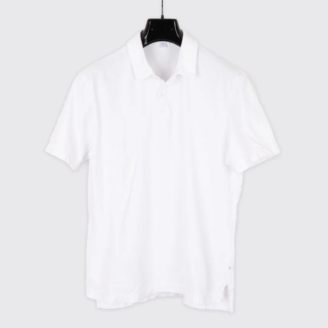 James Perse Standard Jersey Polo Shirt Size 1 Solid White