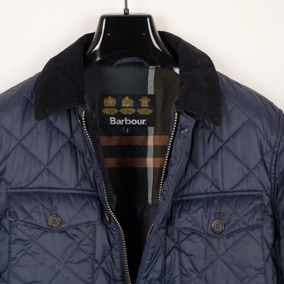 Barbour Maesbury Quilted Jacket Size S Men Navy Blue Lightweight