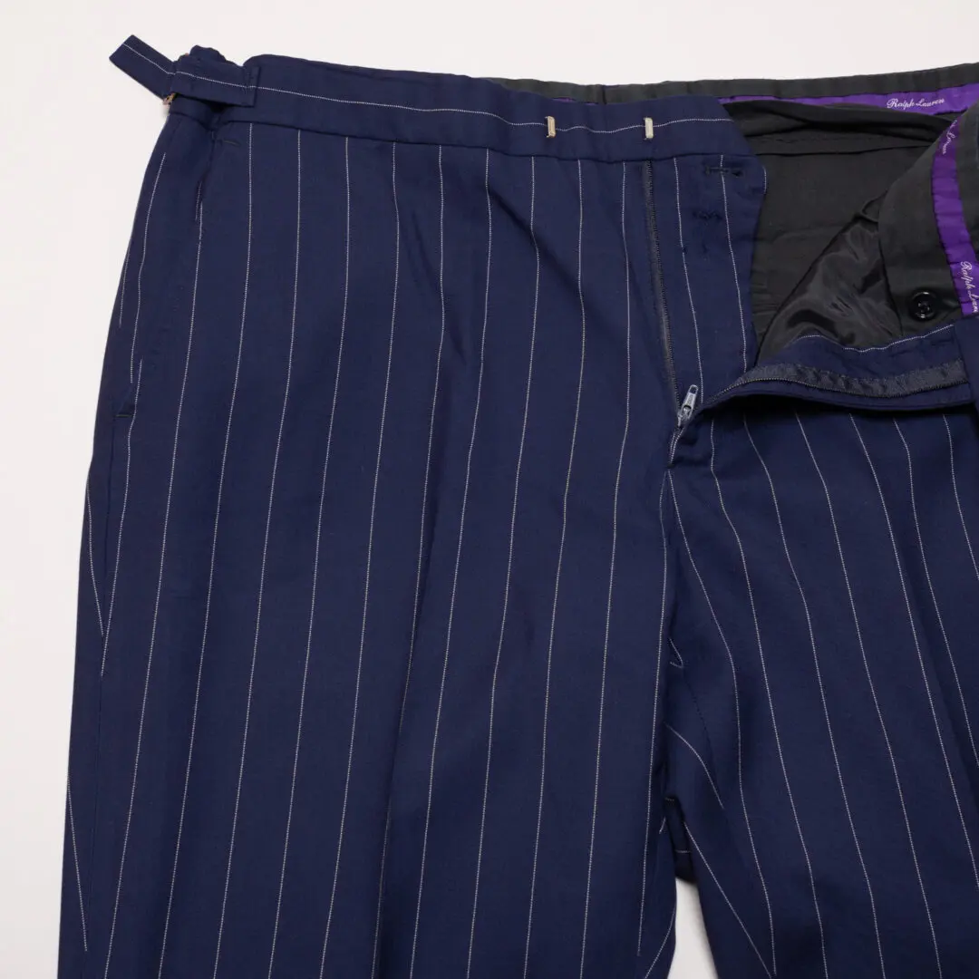 Ralph Lauren Purple Label Pants W36 Navy Pinstripe Wool Cashmere