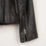 Vince Leather Jacket Size L/G Men Black Leather Cafe Racer Moto