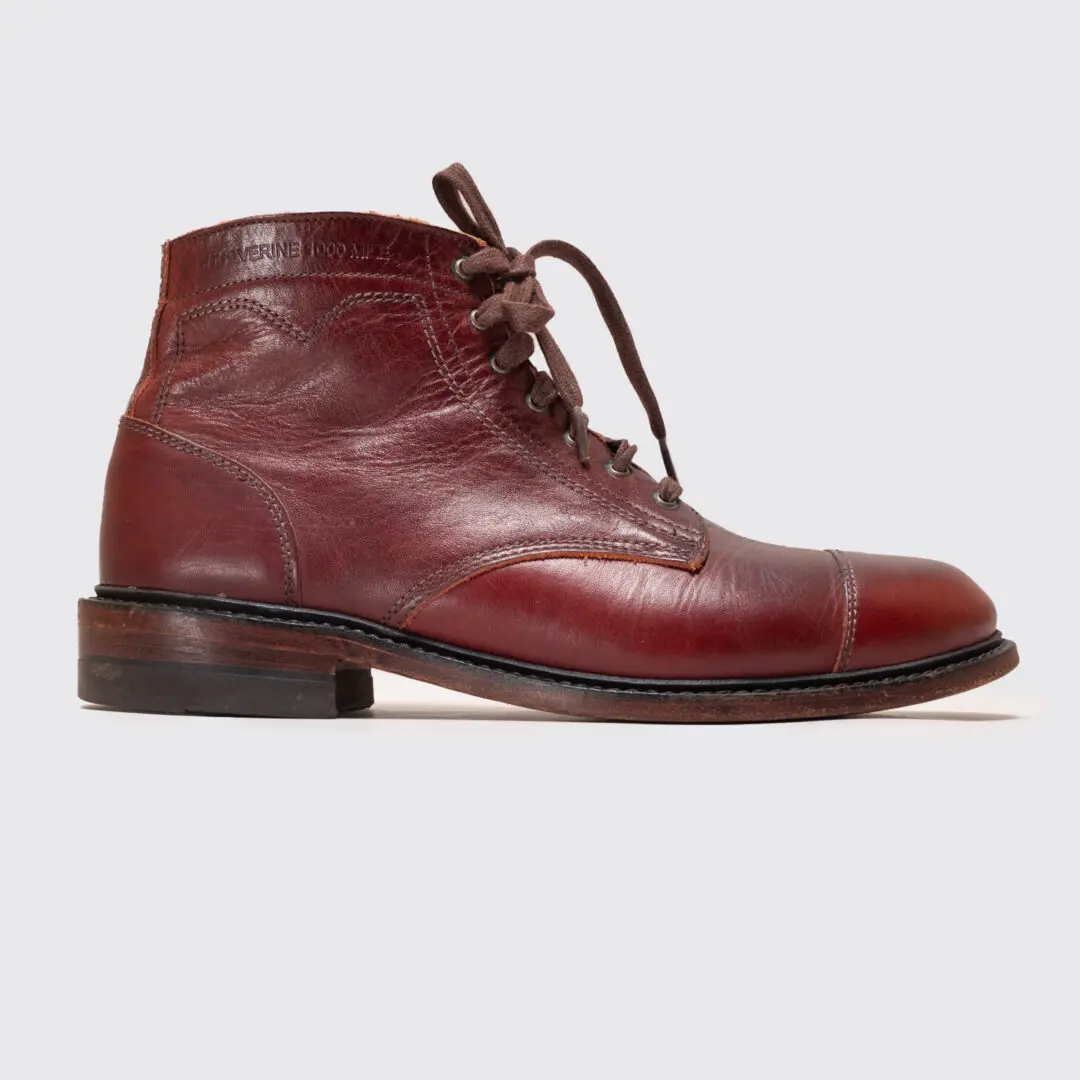 Wolverine 1000 Mile Boots Size 9.5 Oxblood Leather Cap Toe