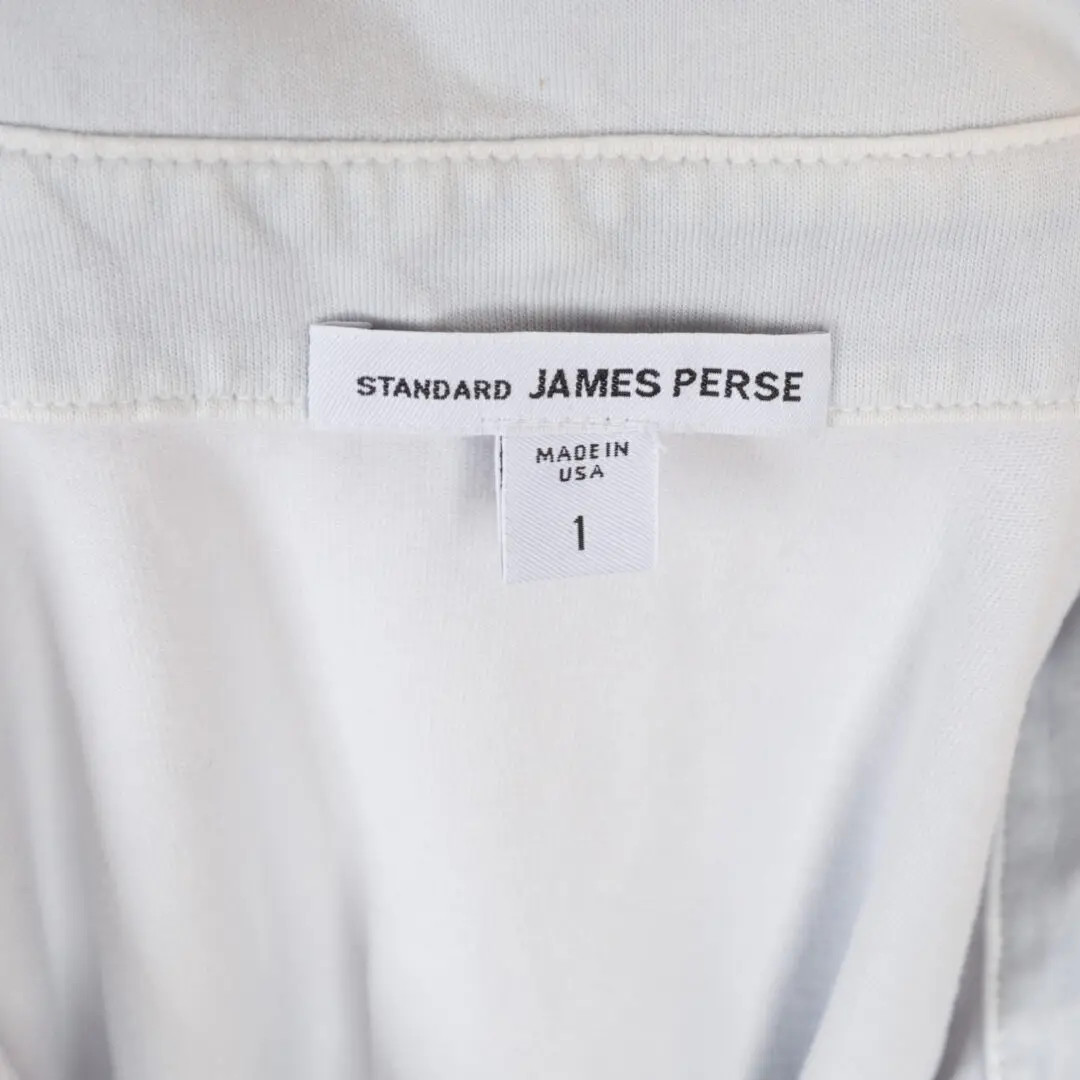 James Perse Standard Jersey Polo Shirt Size 1 Solid Light Gray