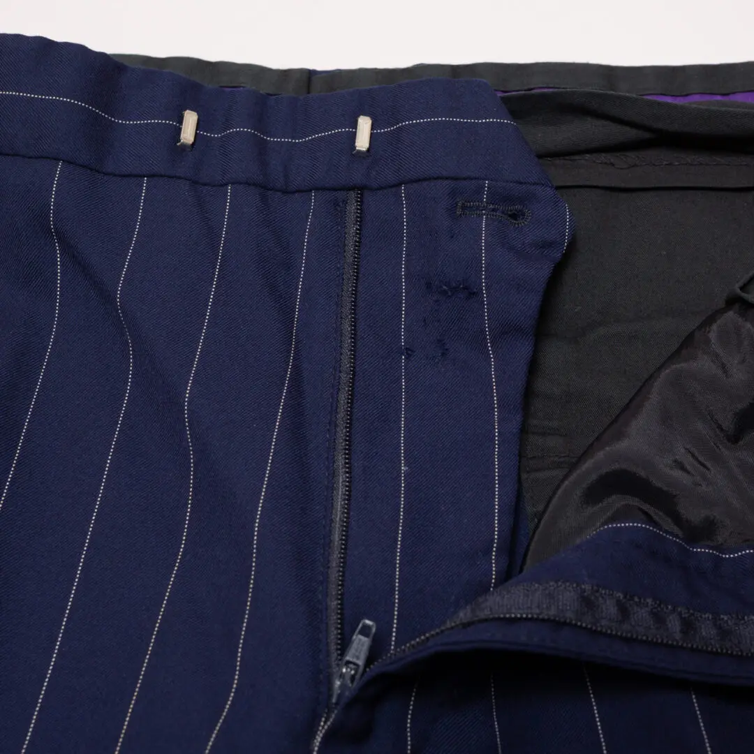 Ralph Lauren Purple Label Pants W36 Navy Pinstripe Wool Cashmere