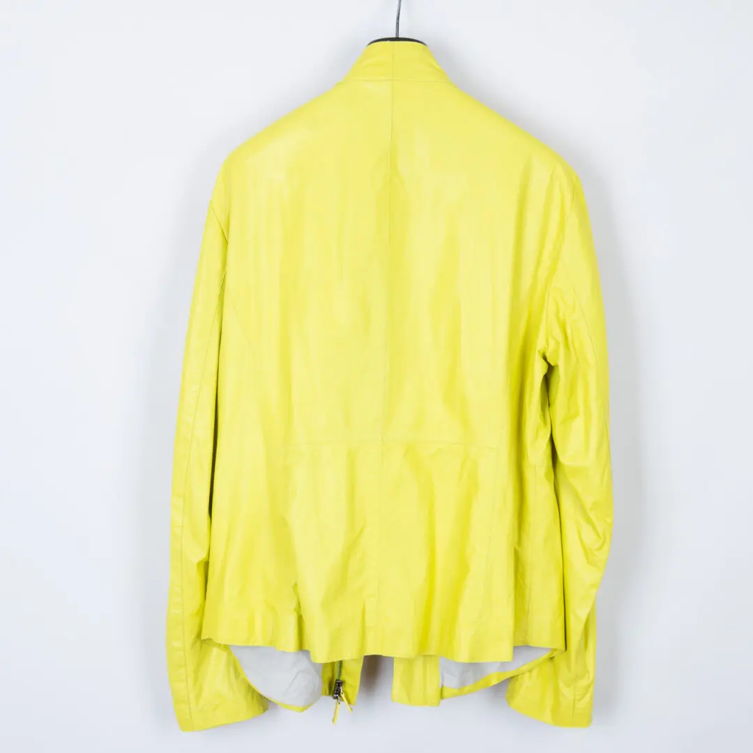 Giorgio Armani Men Lambskin Jacket Bright Yellow Leather