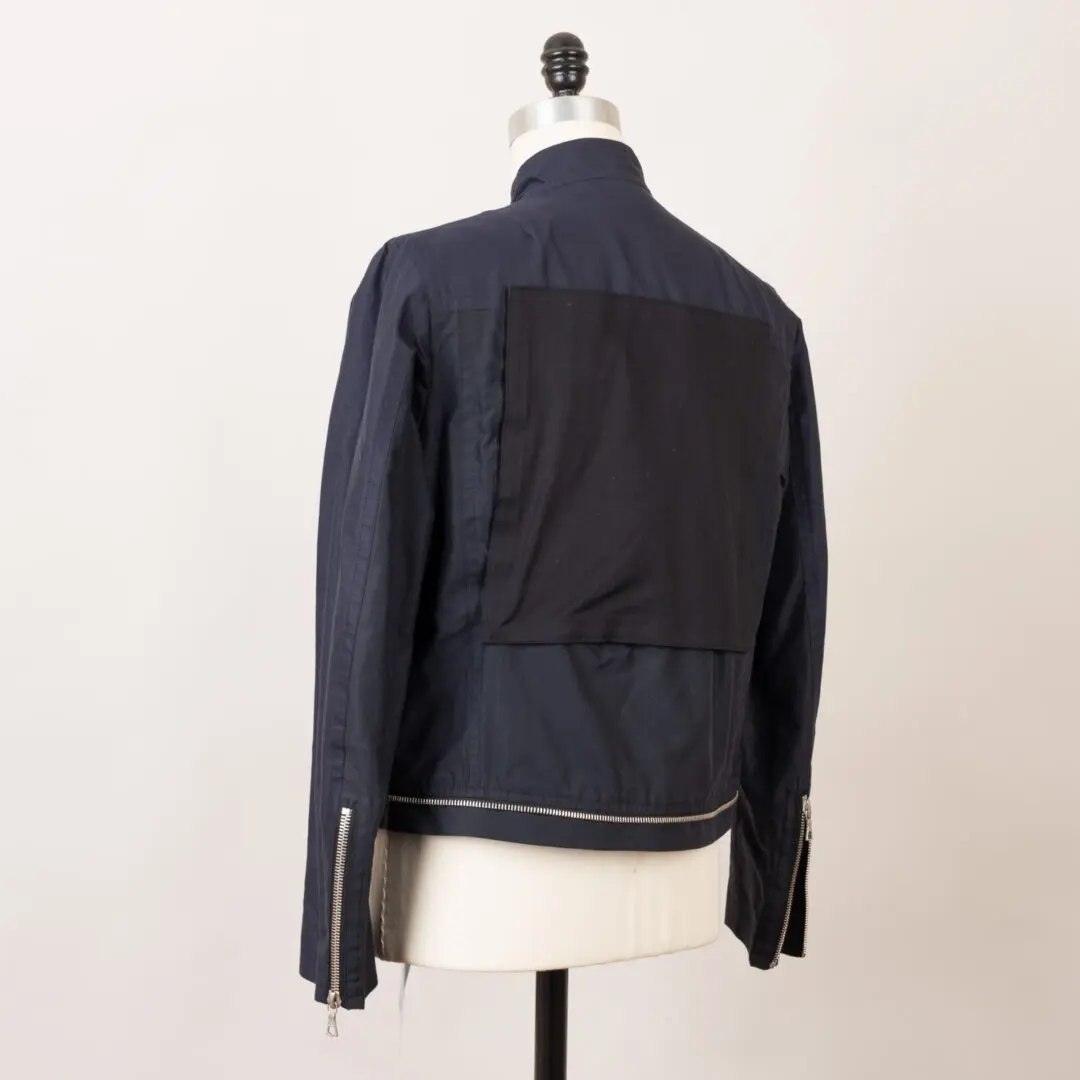 Dries Van Noten Short Hem Military Jacket Size M Navy Black Patch