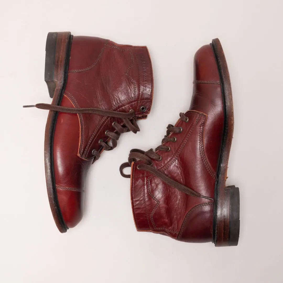 Wolverine 1000 Mile Boots Size 9.5 Oxblood Leather Cap Toe