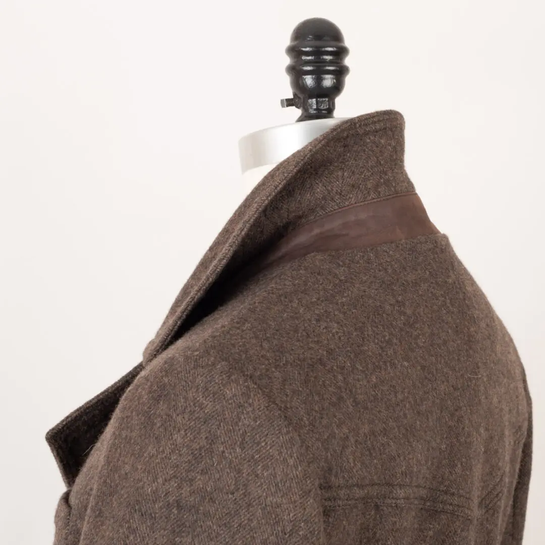 Billy Reid Coat Size S Brown Double Breasted Wool Made in Italy